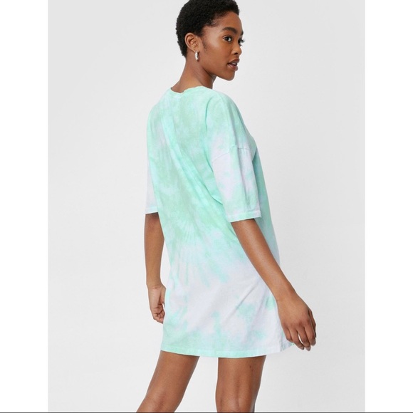 NWT Mint Green Tie Dye T-Shirt Dress - Picture 5 of 5